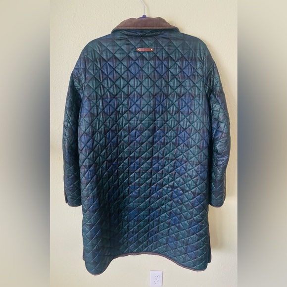 Ralph Lauren Navy and Brown Quilted Puffer Coat - Picture 4 of 13